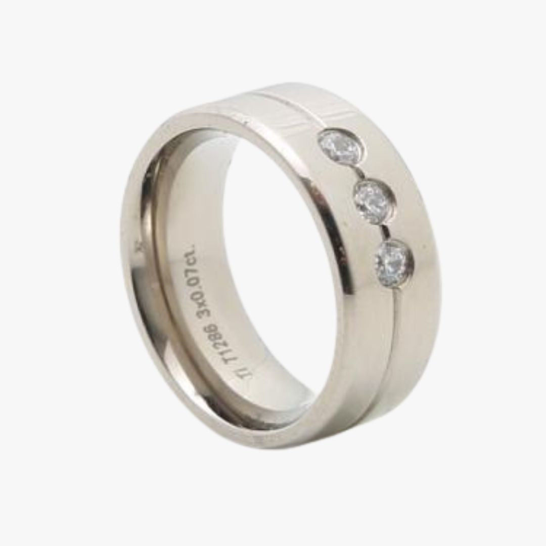 T1286W - Titaniumsring med diamanter