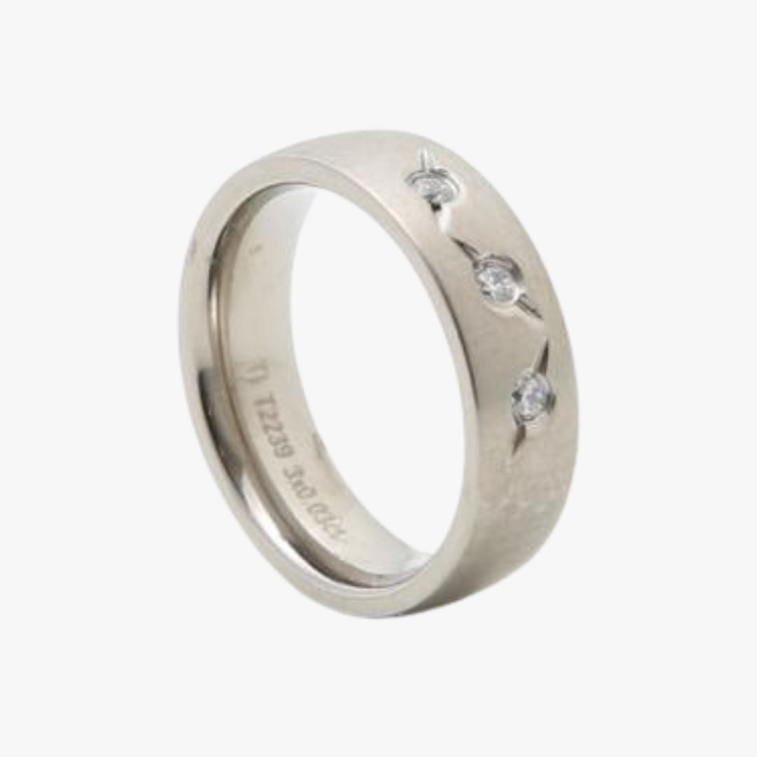 T2239W - Titaniumsring med diamanter